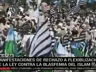 Manifestaciones de rechazo a flexibilizar la ley contra la blasfemia del islam