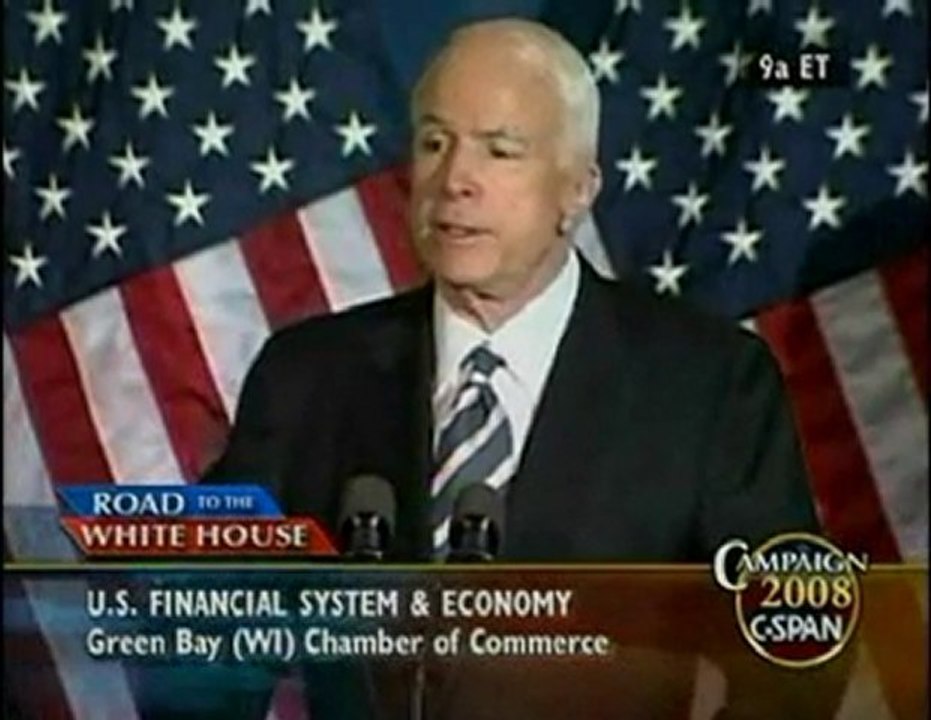 McCain says Obama's Economic Vision Is Wrong for America