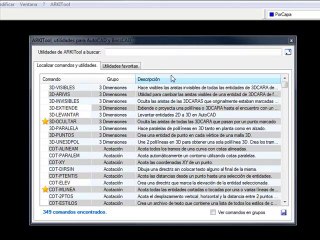 Cómo localizar y organizar comandos del programa ARKITool.