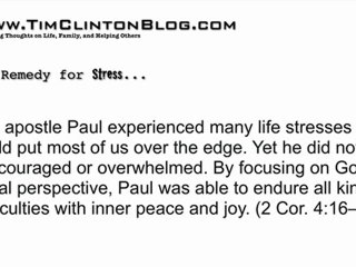 Part 1: How to Cope with Stress God's Way