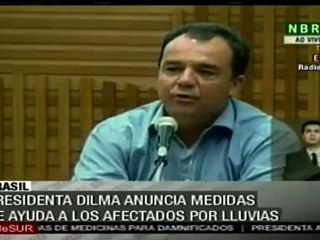 Rousseff califica de "dramática la situación en la zona afectada por lluvias
