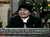 Morales: Solicitud de asilo a Paraguay no afectará relaciones bilaterales