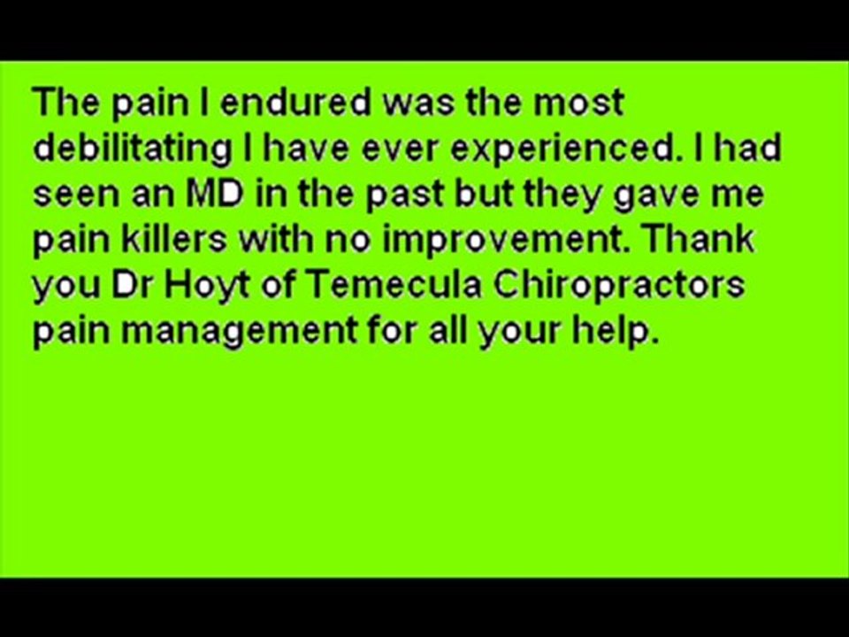 temecula chiropractors pain management