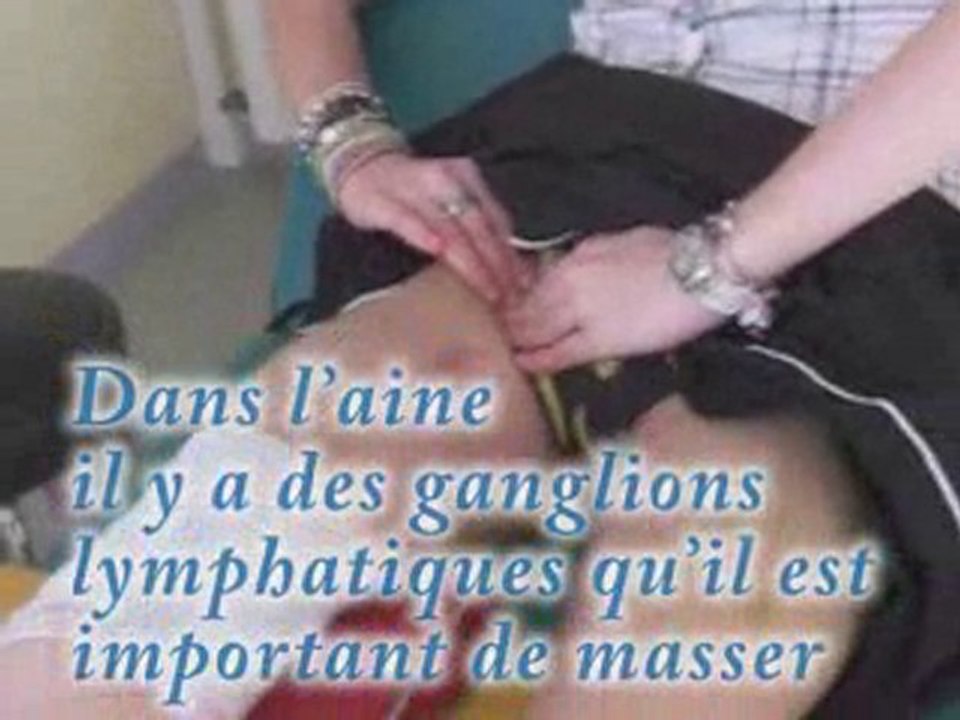 Auto-massage du membre inférieur contre œdème et douleur