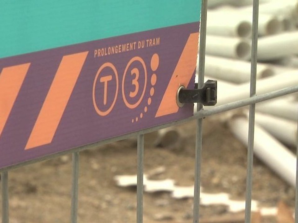 Travaux du Tramway T3 Porte de Montreuil à Paris