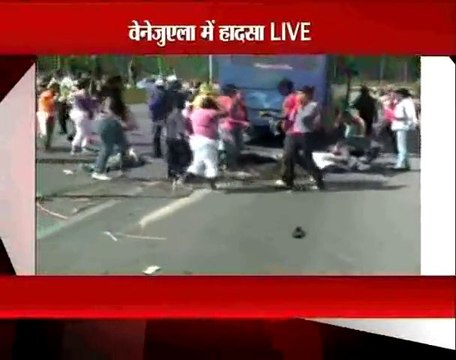 Bus Runs Over Protesters on Highway Venezuela