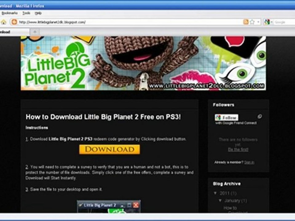 Little Big Planet 2 Code Generator - PS3