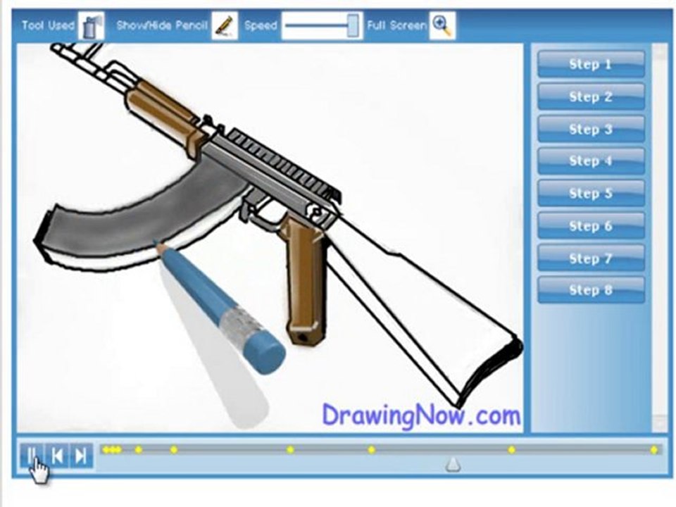 How to draw AK 47