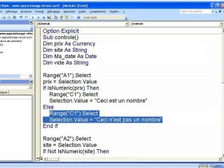 Nature des données en VBA