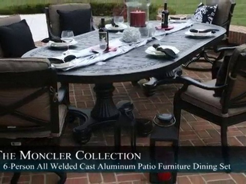 Moncler Collection All Welded Cast Aluminum Dining Set