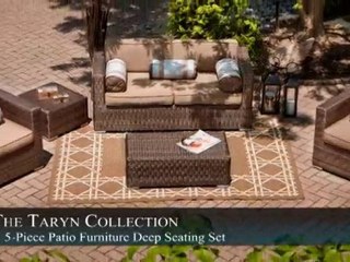 The Taryn Collection All Weather Wicker Deep Seating Set