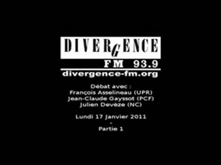 1/5 François Asselineau sur Radio divergence le 17.01.11