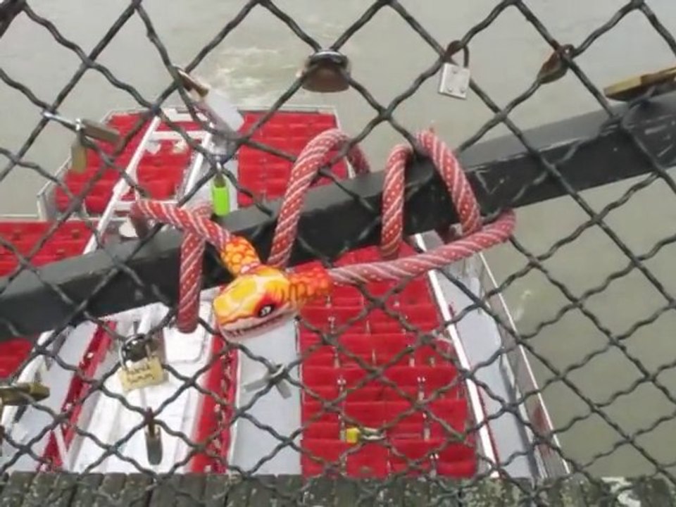 Cadenas d'amour sur le Pont des Arts à Paris