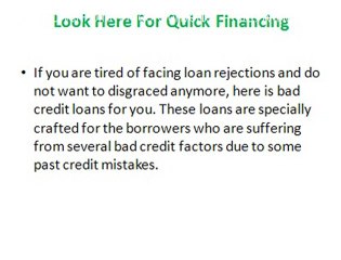 Bad Credit Tenant Loans