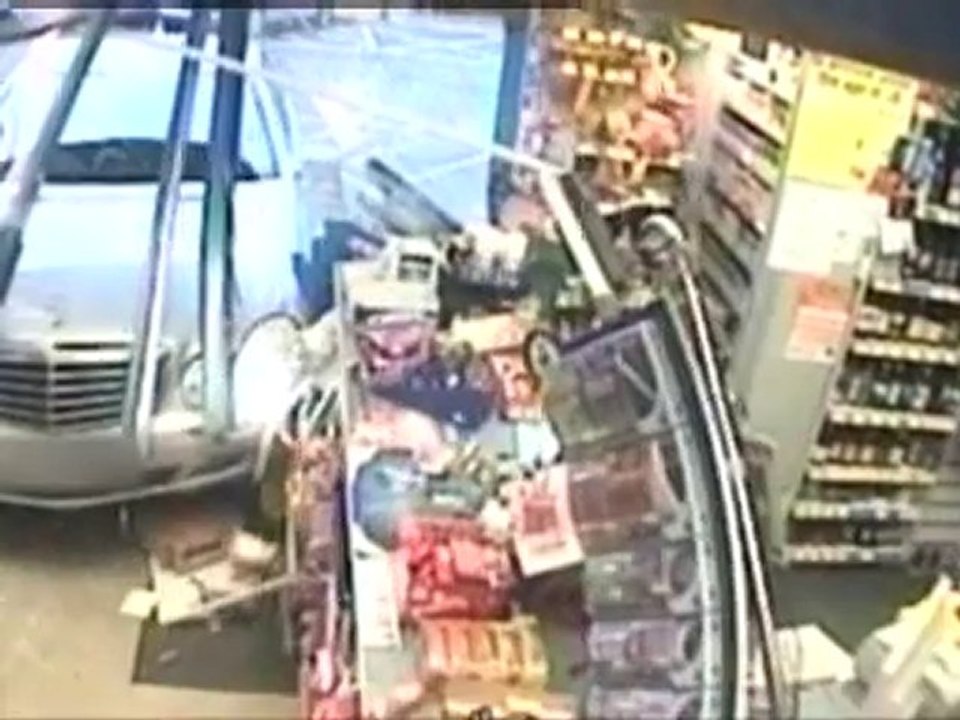 CCTV captures shop crash horror