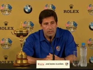 Olazabal to be Europe's Ryder Cup captain