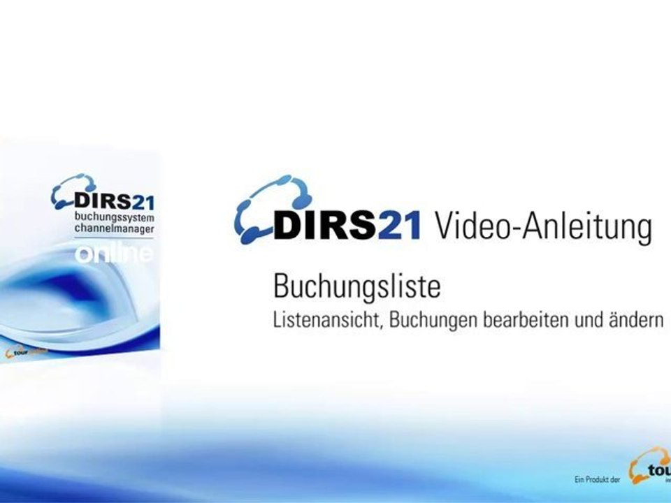 Buchungsliste - DIRS21 Videoanleitung Tutorial Training