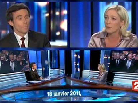France 2 - Marine Le Pen invitée de David Pujadas 18/01/2011