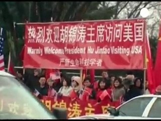 Hu Jintao negli Usa. Contestazioni pro Tibet