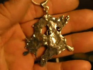 gothic sterling silver necklace demon boar