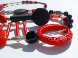 Unique Designer Jewellery RED & BLACK LUX  necklace