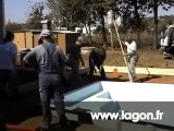 Installation piscine coque polyester Lagon