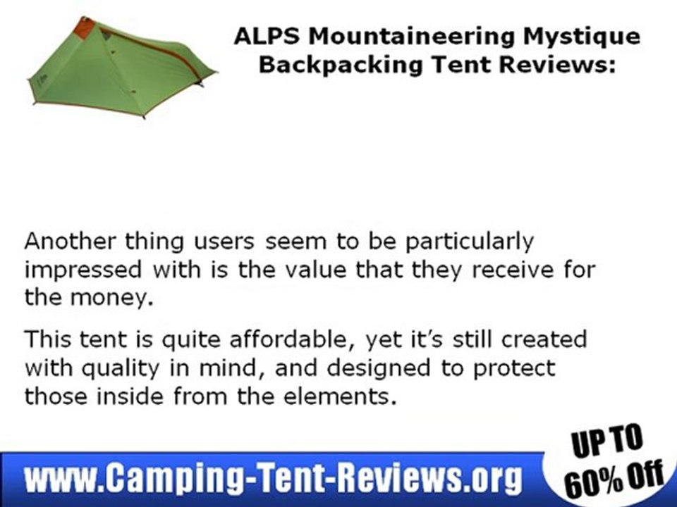 ALPS Mountaineering Mystique Backpacking Tent