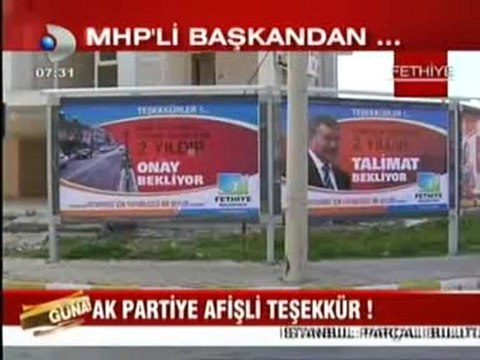 KANAL D - MHP'Lİ BAŞKANDAN AKP'YE AFİŞLİ TEŞEKKÜR