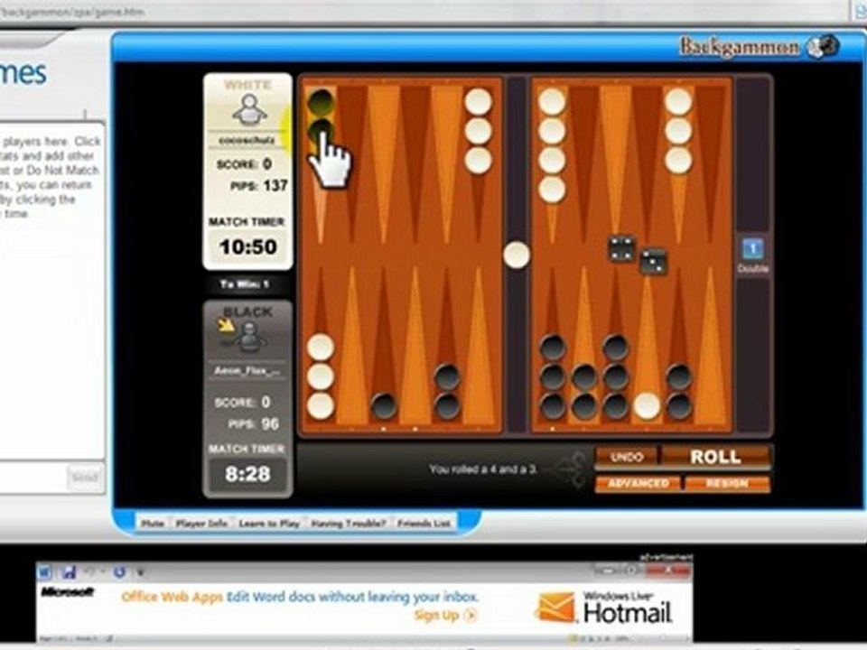 Gamão: Vitória esmagadora de AeonFlux