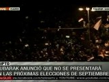 En las calles, pueblo egipcio rechaza declaraciones de Mubarak