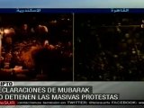 Declaraciones de Mubarak no detienen las masivas protestas