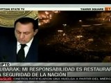 Mubarak ofrece declaraciones sobre crisis en la nación