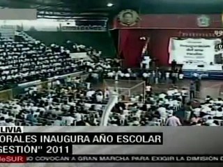 Evo Morales inaugura nuevo año escolar en Bolivia