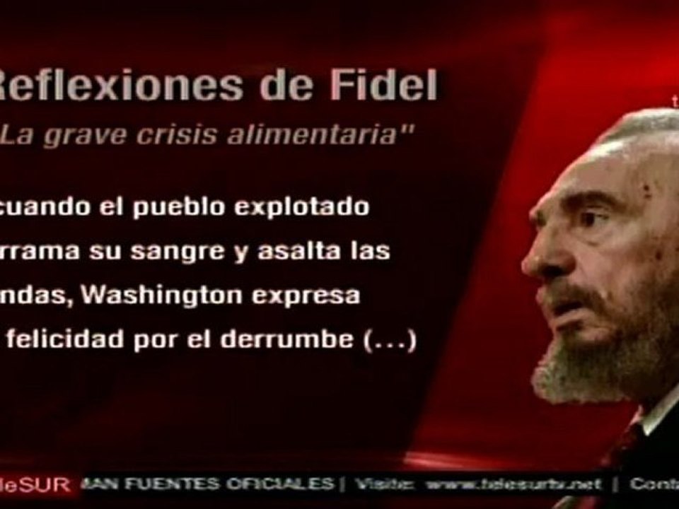 El líder de la revolución cubana Fidel Castro critica el "maquiavelismo" de EE.UU. con Egipto