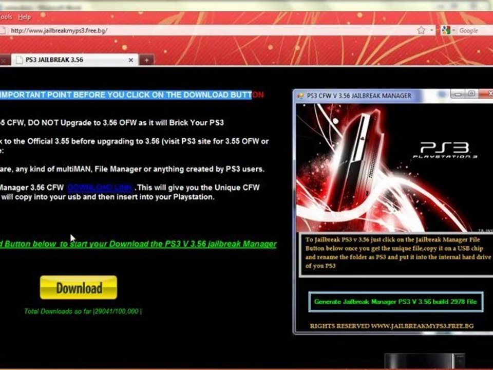 JailBreak PS3 3.56 with a USB Stick and Make an MW2 CL