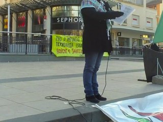 Un bateau pour Gaza. Pau. Intervention de Danielle Raucoules