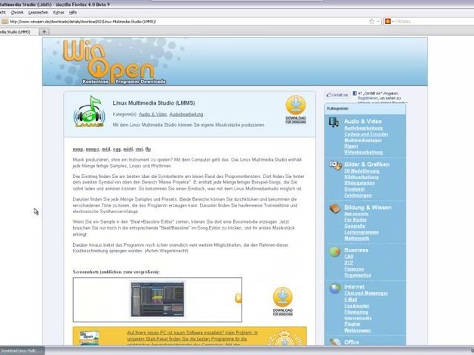 Homepage vorstellen Winopen.de