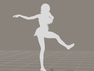 PoserPro rendu en silhouette avec Aikoscence qui danse