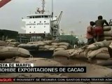 Costa de Marfil prohibe exportación de cacao, por un mes