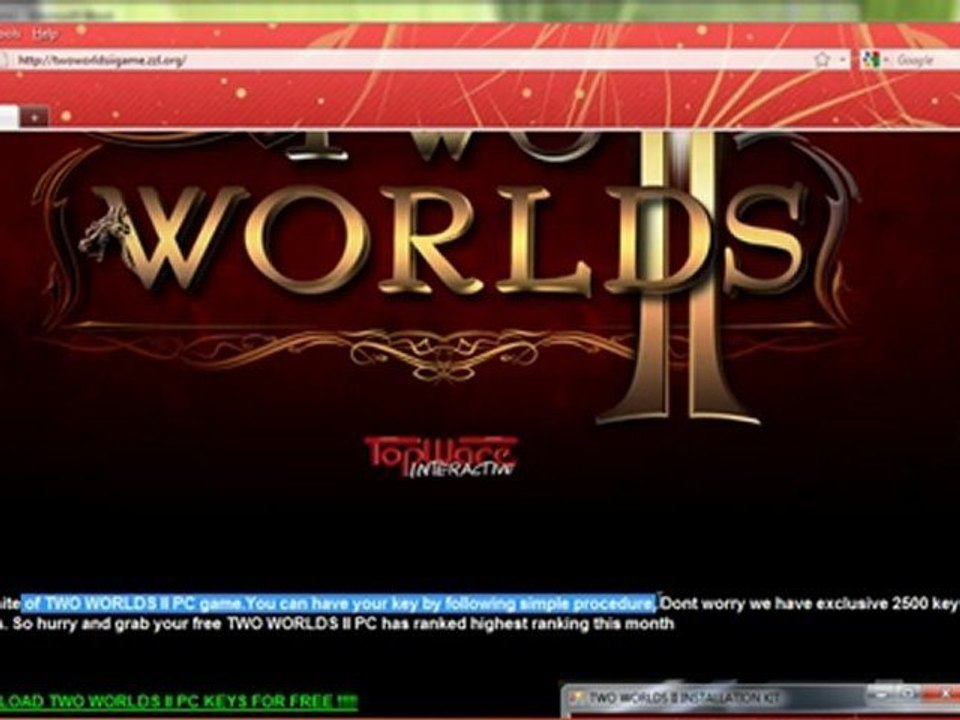 TWO WORLDS II KEYGEN-REDEEM CODES