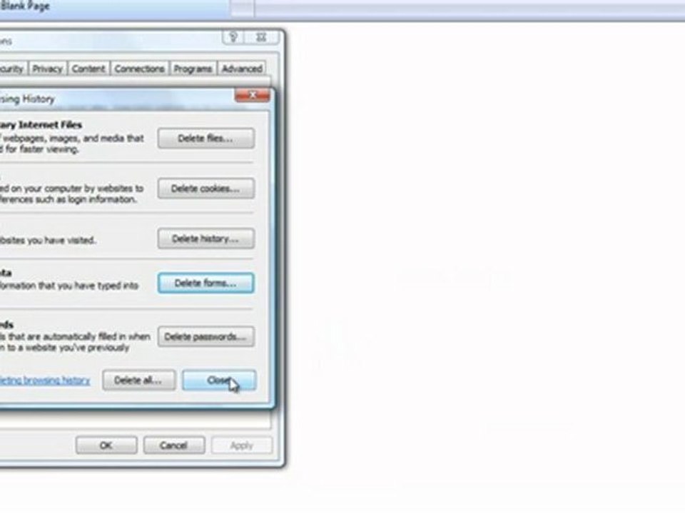 How to delete cookies from internet explorer