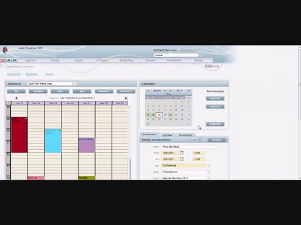 Agenda compartilhada EGG CRM