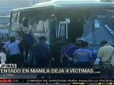 Estalla bomba en autobús en Filipinas, al menos 4 muertos