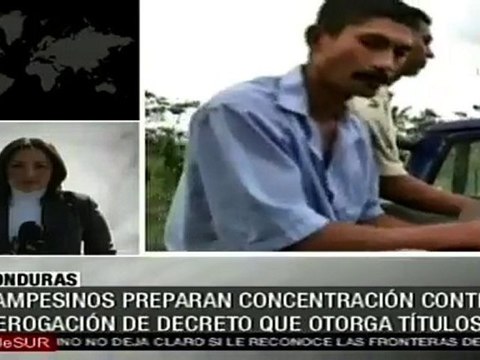 Campesinos hondureños movilizados en defensa de sus tierras
