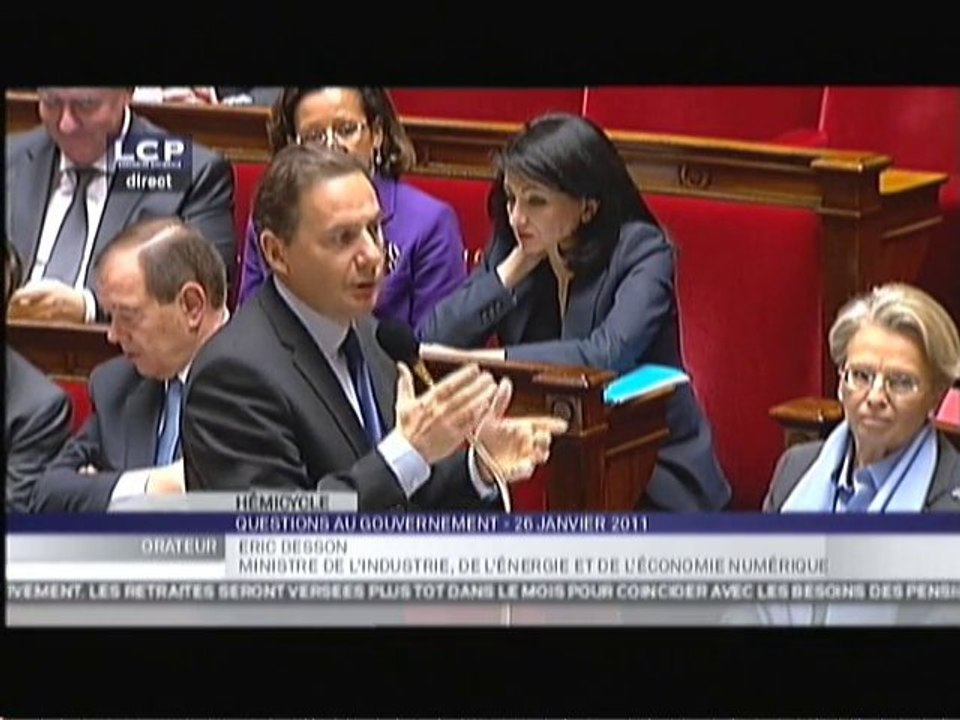 Intervention lors des questions au gouvernement - 26.01.2011
