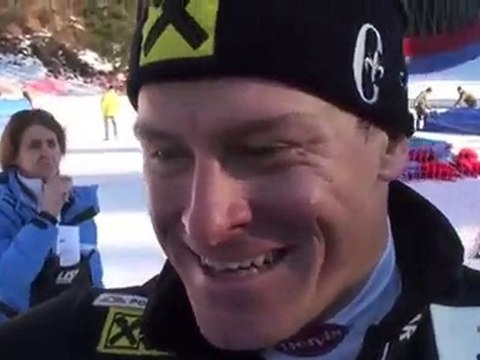 Kostelic Wins Wengen Slalom Postrace Interview & Fans