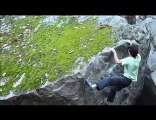 Climber Paul Robinson climbing Dreamtime (8B ) and Ninja Skills (8B )