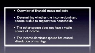 Need for Alimony or Spousal Support