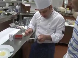 How to make salmon and lobster with blue potato salad