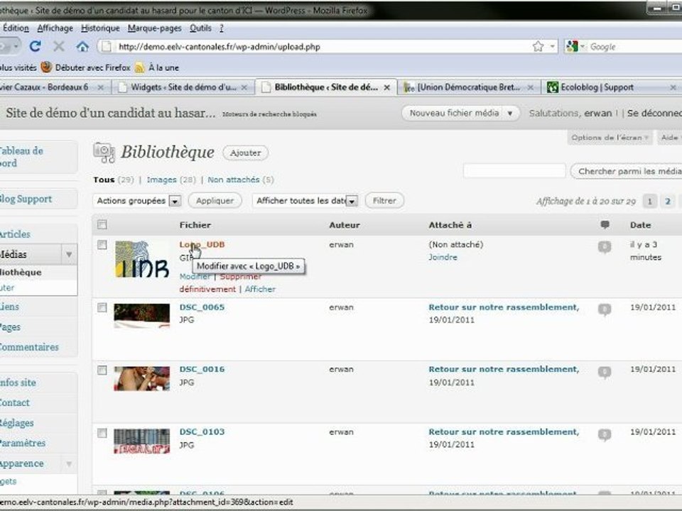 Rajouter un logo dans la colonne de droite